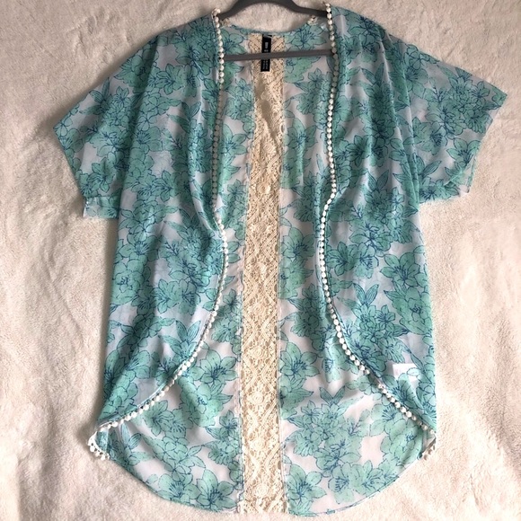 Floral Kimono Beach Cover Up - Picture 7 of 12
